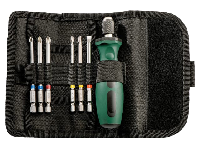 Metabo 7 Piece Bit Roll-Up Set with Chrome Vanadium Steel Bits and Case