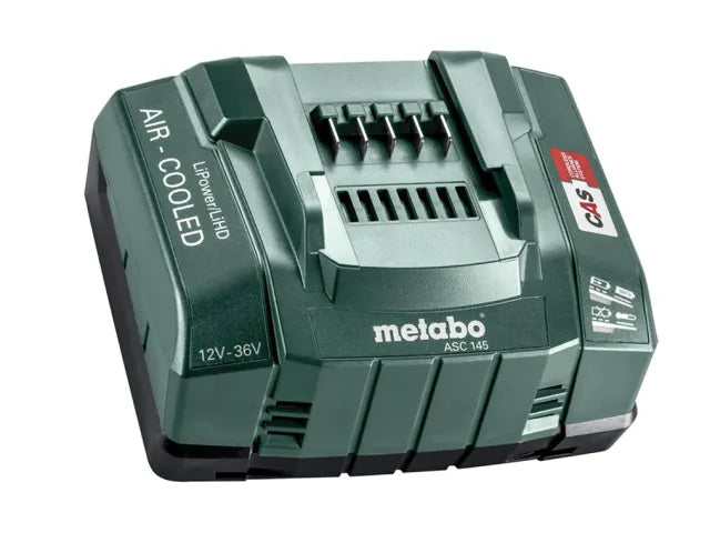 Metabo ASC 145 Quick Charger 12-36V Li-ion Batteries with Air Cooled Technology