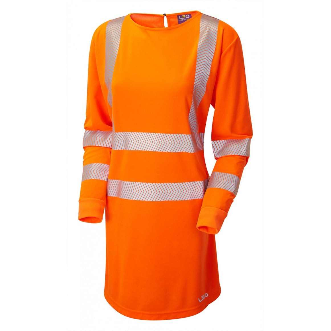 Leo Workwear Lilly EcoViz Performance Modesty Tunic Hi-Vis Orange S-XXL