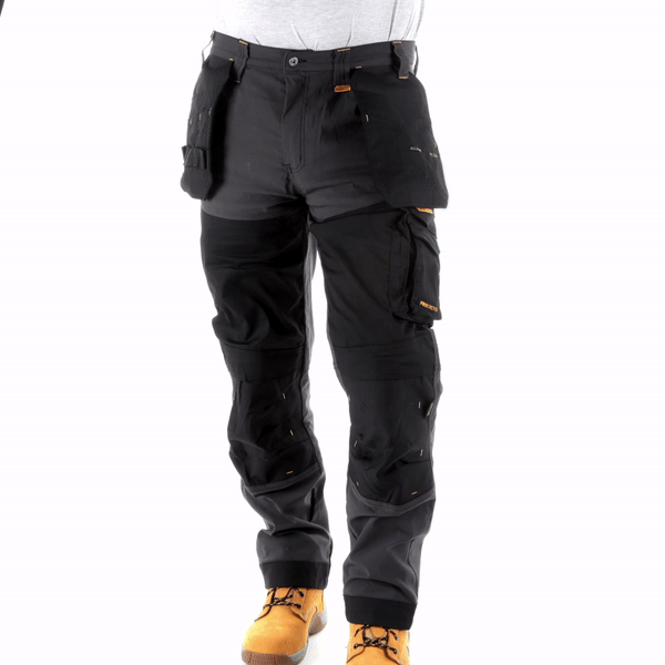 DeWalt Memphis Trousers Slim Fit Holster Pockets Grey/Black Cordura Reinforced