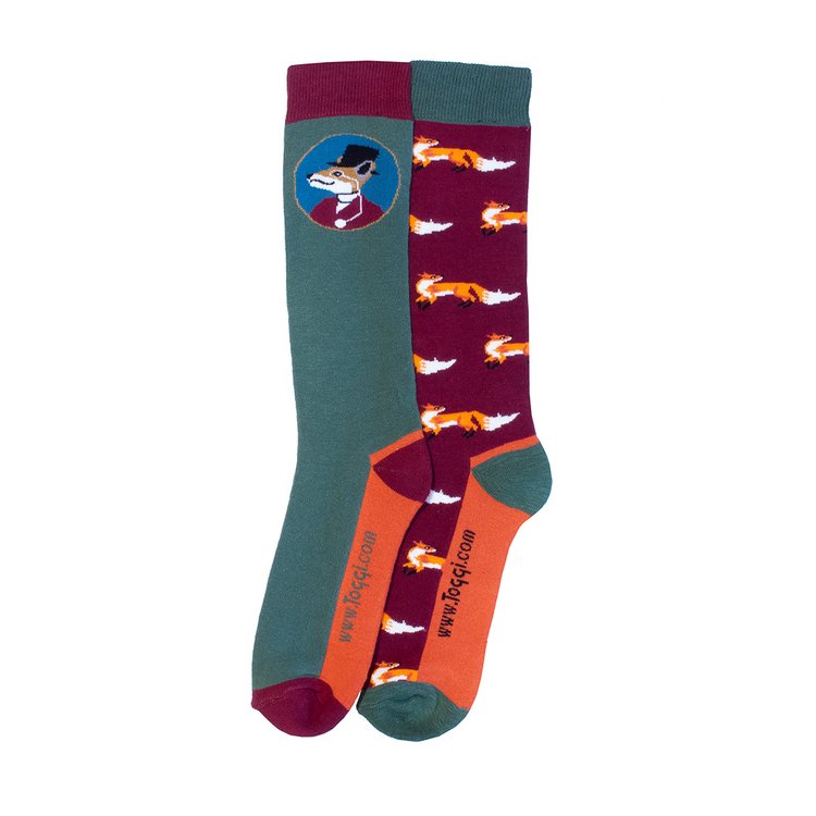 Toggi Mens Fox & Hare Socks 2 Pack #colour_green-sienna