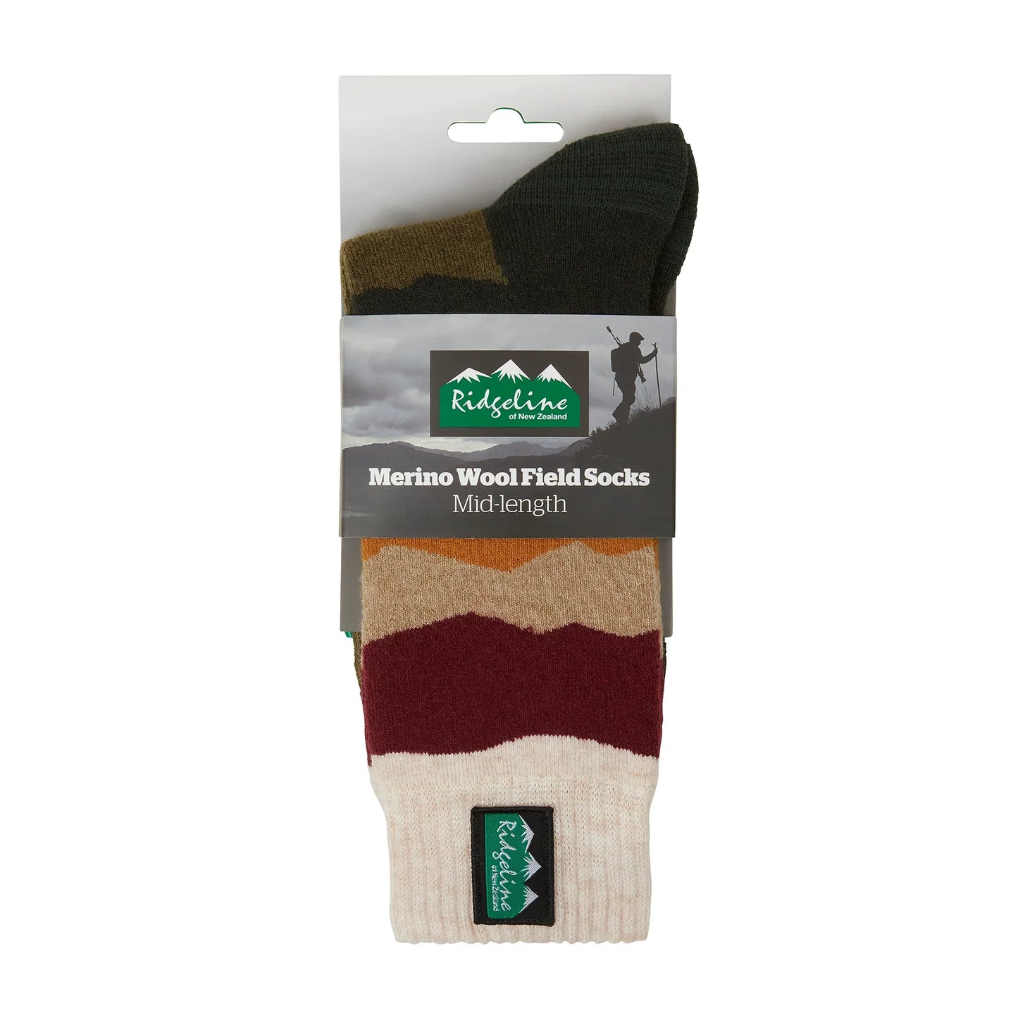 Ridgeline Merino Mid Length Wool Socks for Outdoor Sports and Work