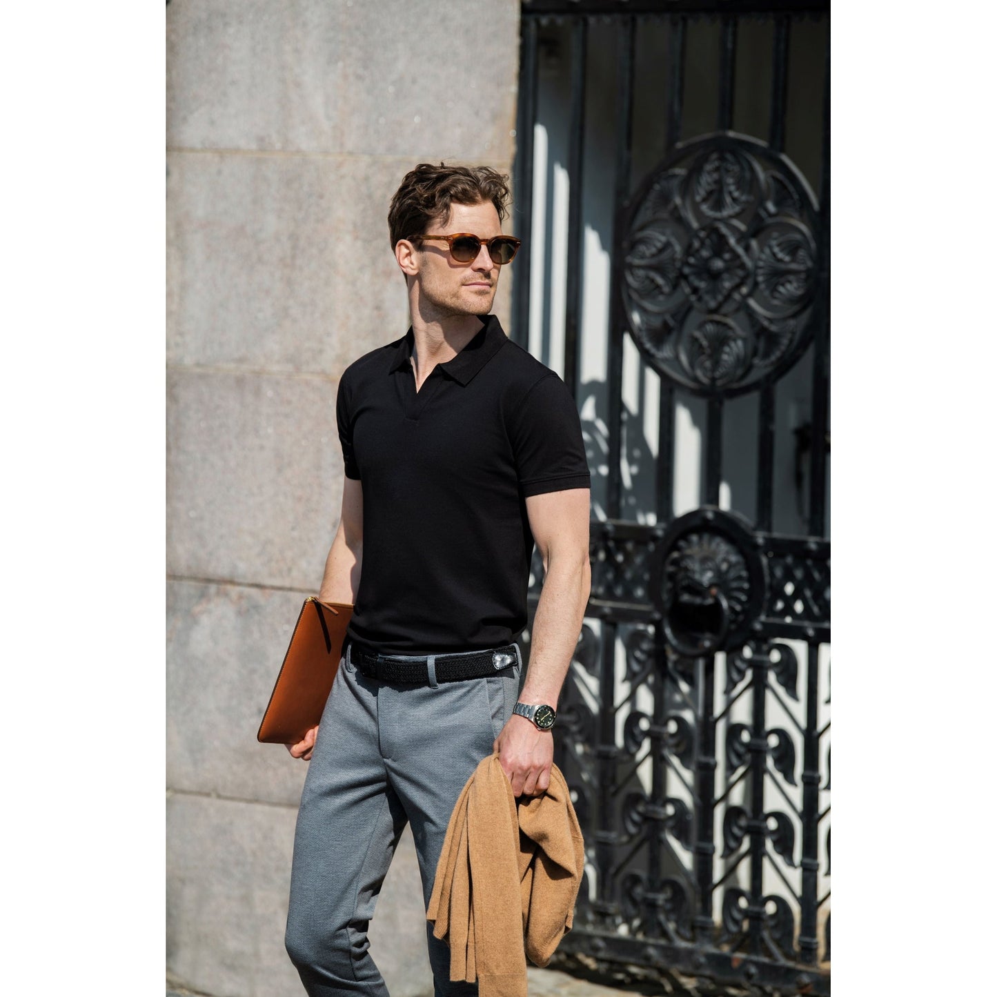 Nimbus Harvard V-Neck Stretch Deluxe Polo Shirt Organic Cotton Elegant Fit