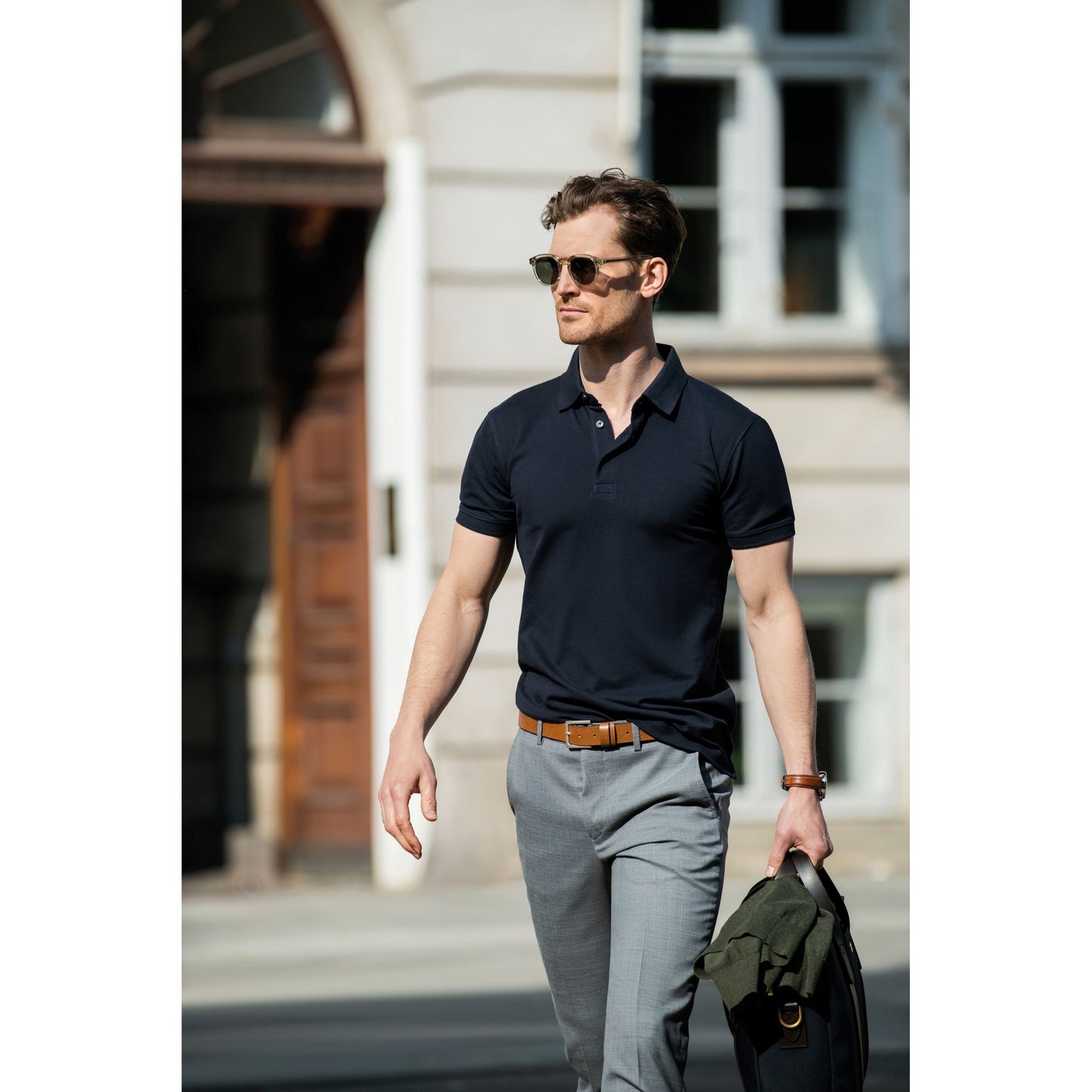 Nimbus Harvard V-Neck Stretch Deluxe Polo Shirt Organic Cotton Elegant Fit