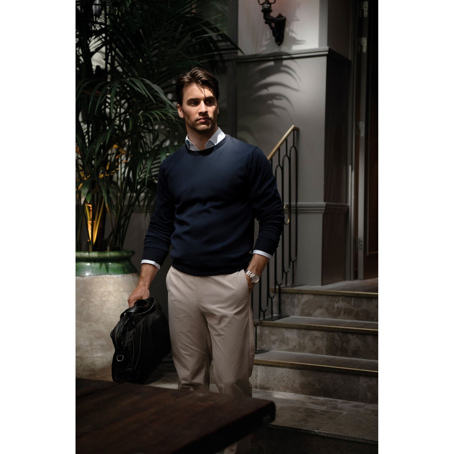 Nimbus Beaufort Extra Fine Cashwool Merino Knit Sweater with Removable Warmer