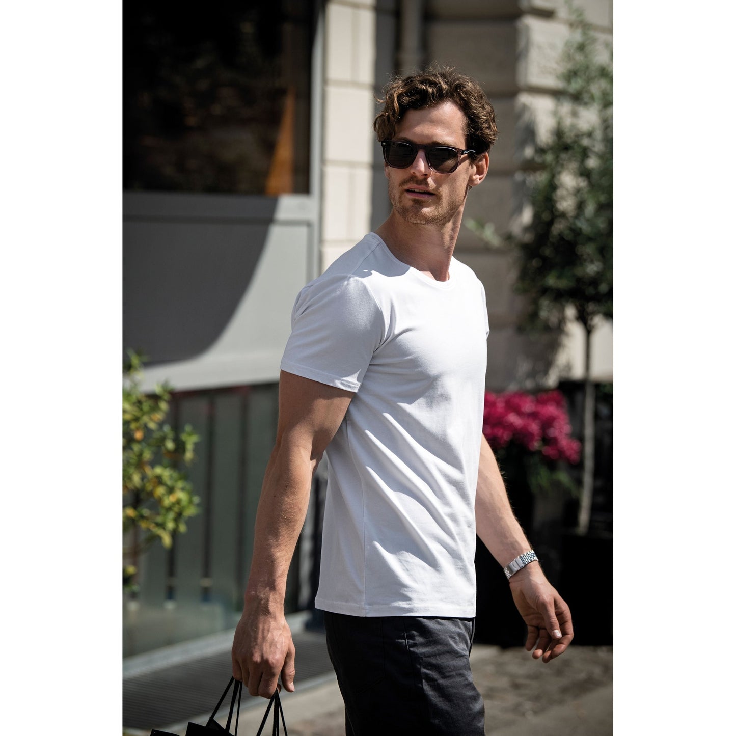 Nimbus Montauk Essential Tee Slim Fit Organic Cotton Wide Neck T-Shirt