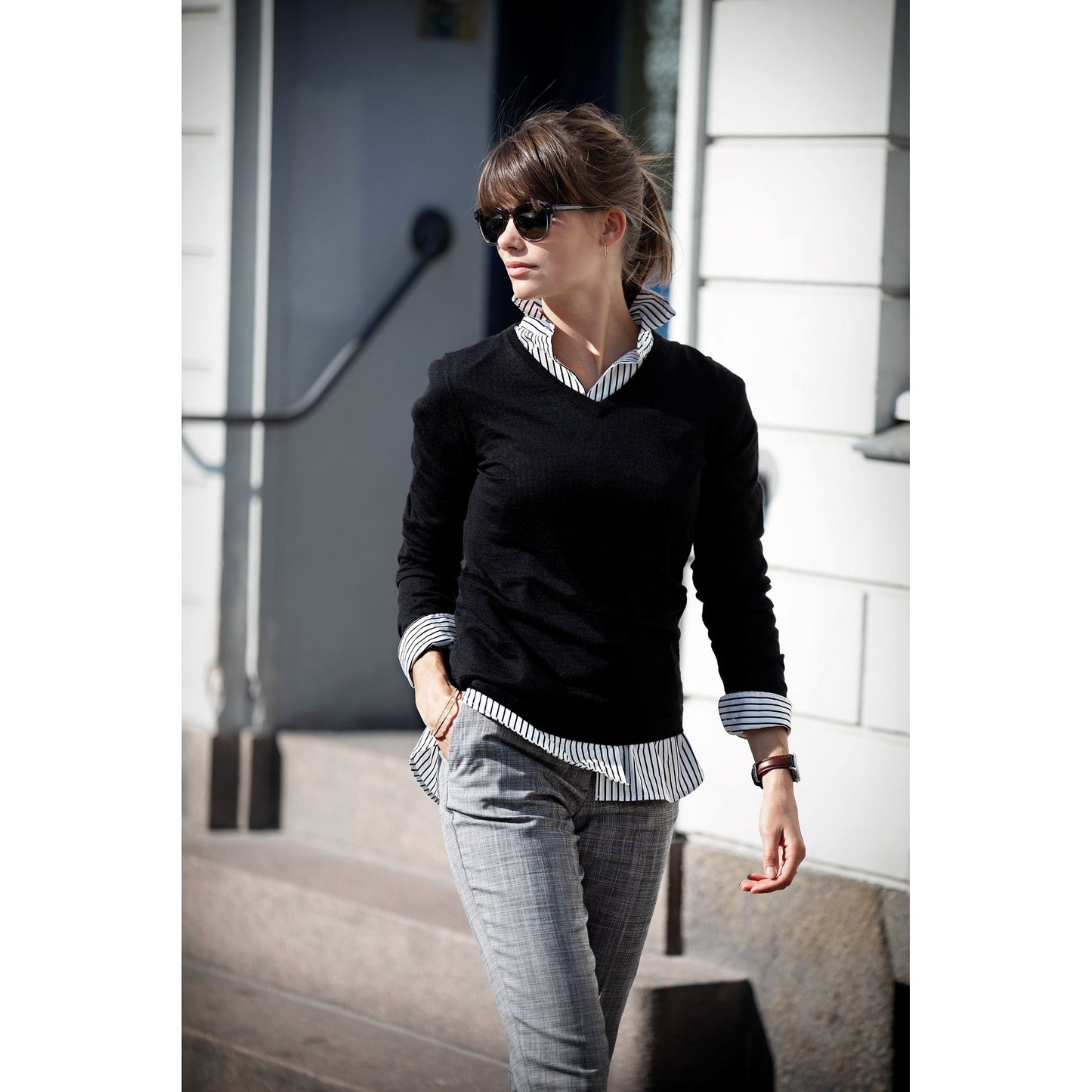 Nimbus Women's Ashbury Merino Blend Pullover V-Neck Sweater Luxury Fashion