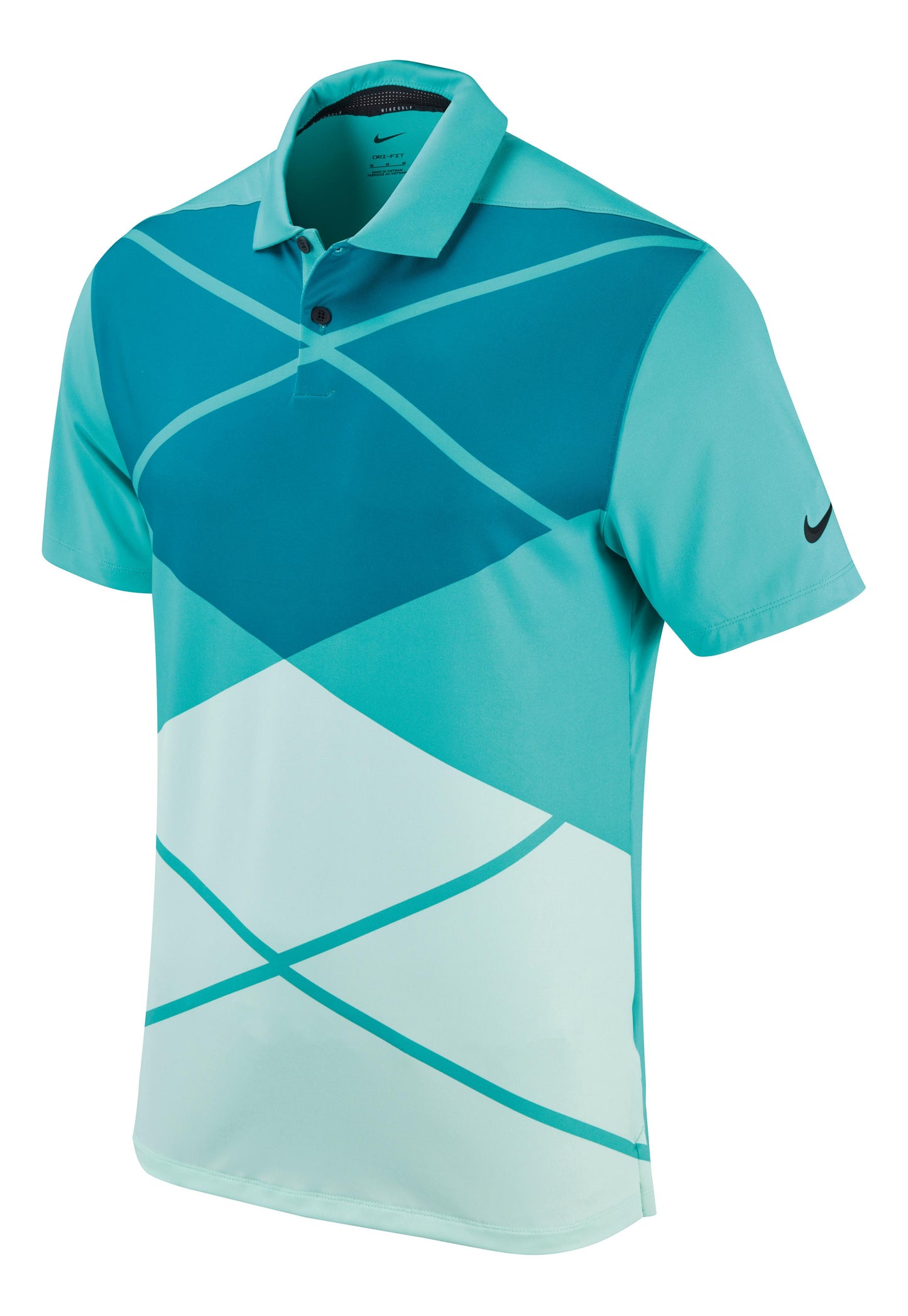 Nike Dri-FIT Vapor Argyle Print Polo Shirt Soft Stretchy Breathable Golf Wear