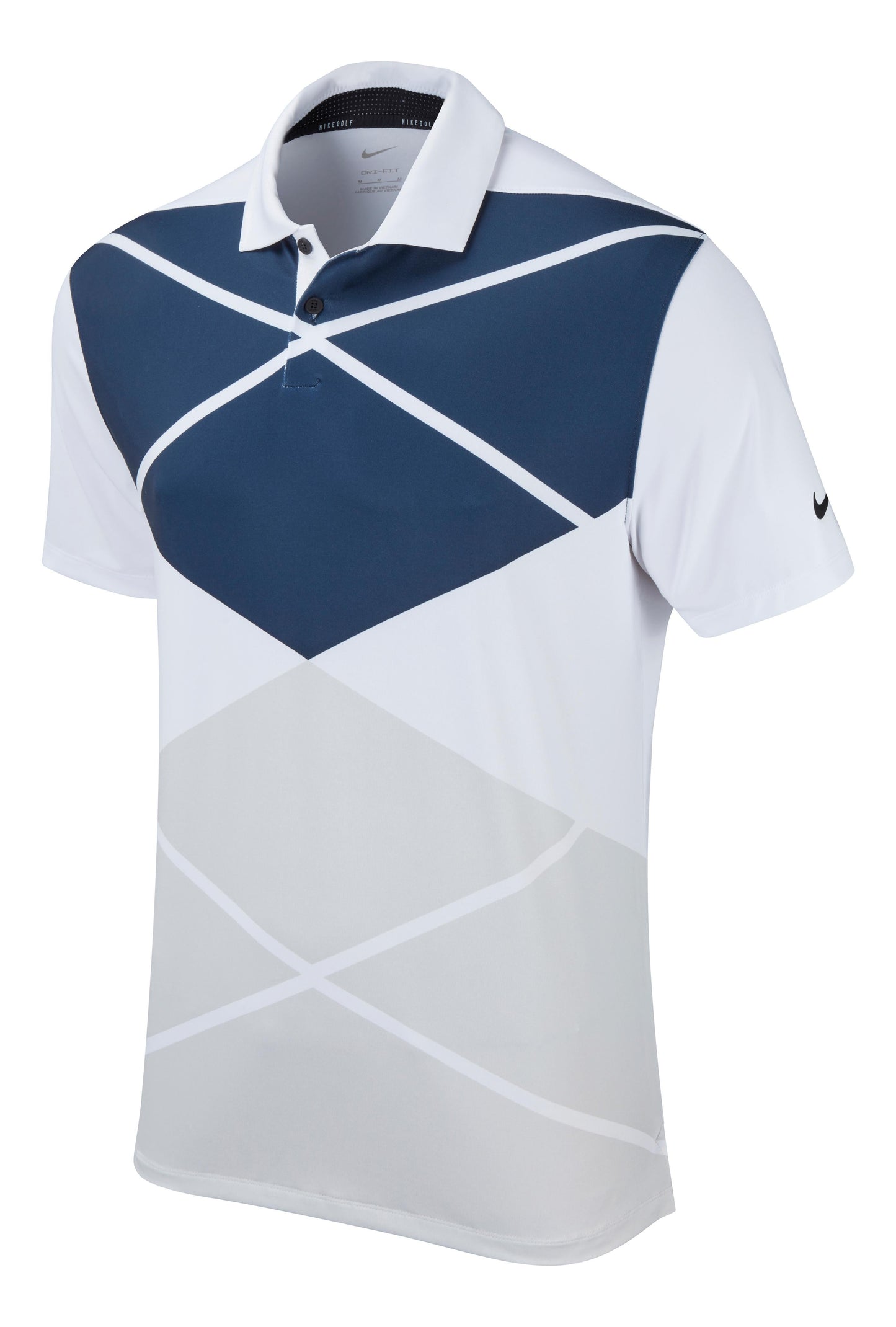 Nike Dri-FIT Vapor Argyle Print Polo Shirt Soft Stretchy Breathable Golf Wear