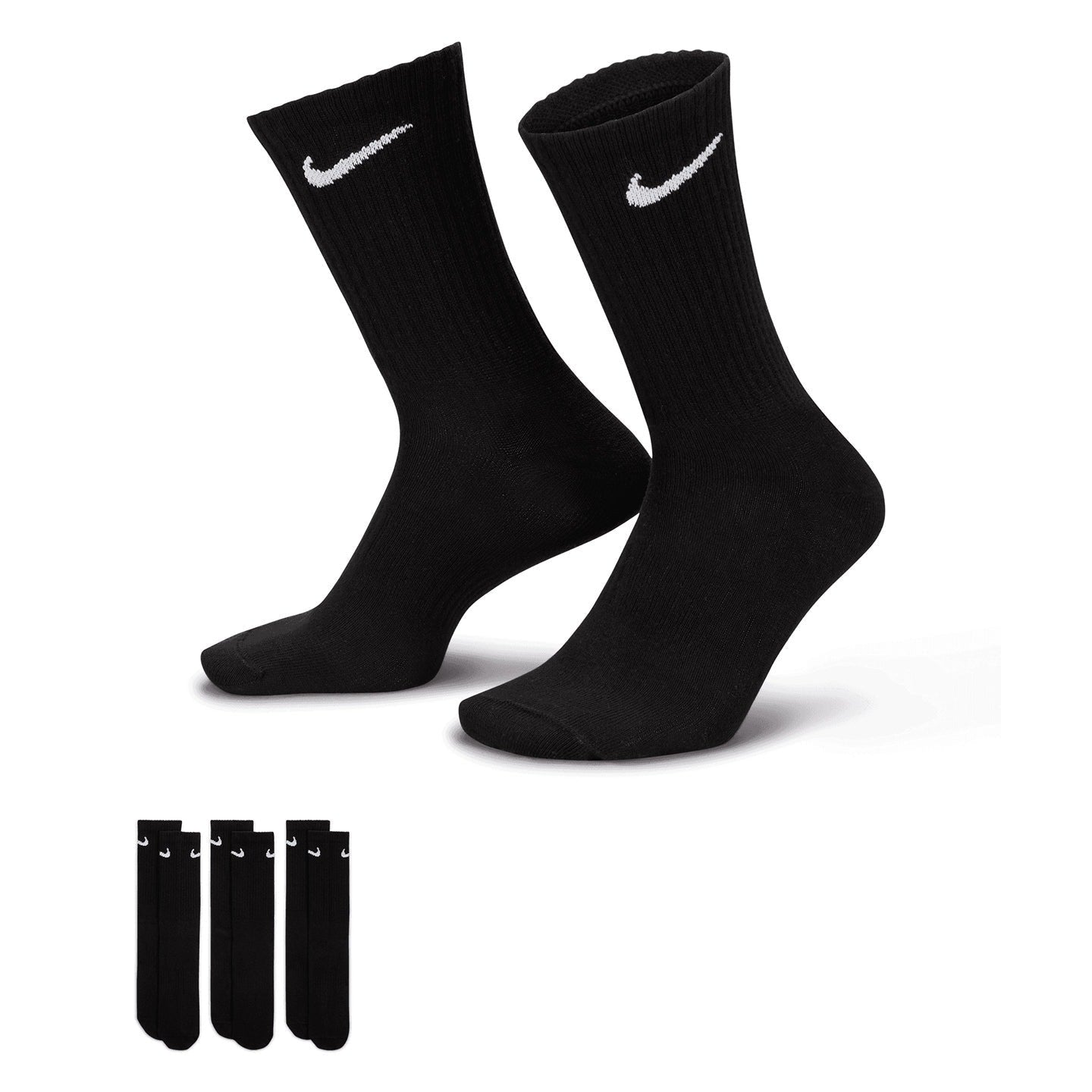 Nike Everyday Crew Socks 3 Pairs Dri-FIT Comfort Supportive Fit Size S-XL