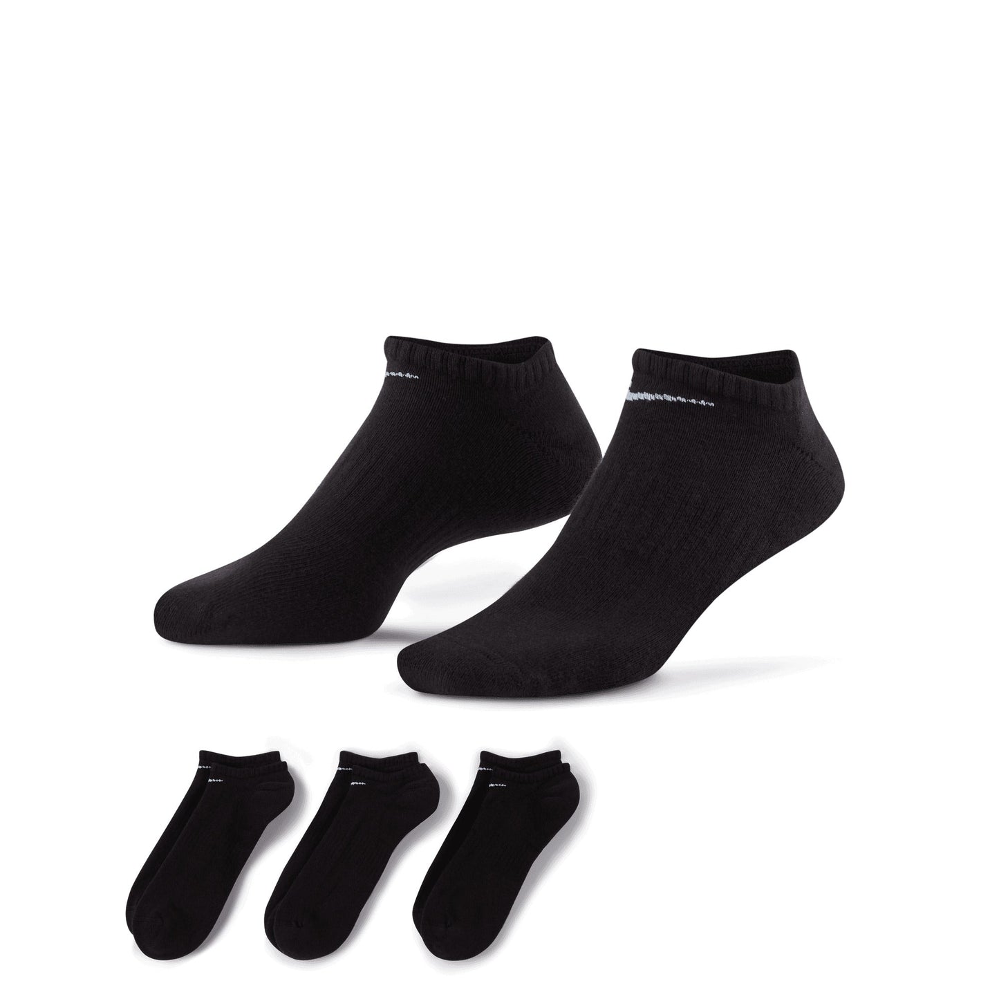 Nike Everyday Cushioned No Show Socks 3 Pairs Dri-FIT Comfort Support
