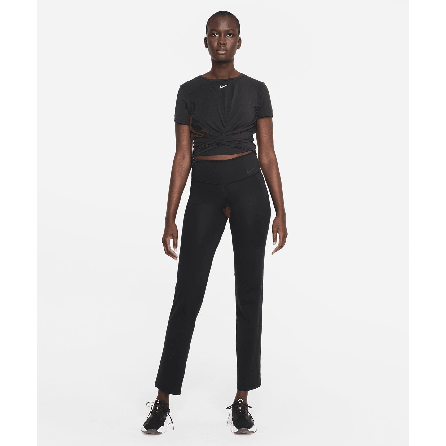 Nike Women's One Luxe Dri-FIT Short Sleeve Twist Top, Soft & Stretchy