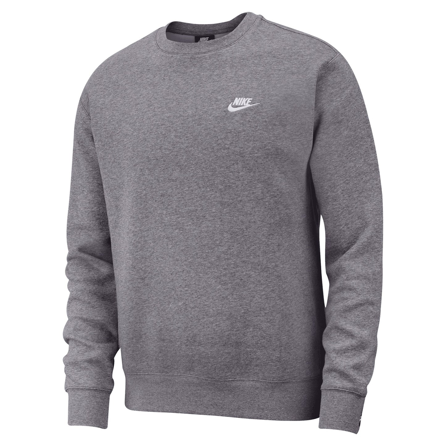 Nike Club Crew Sweatshirt Brushed Fleece Soft Comfort Embroidered Logo