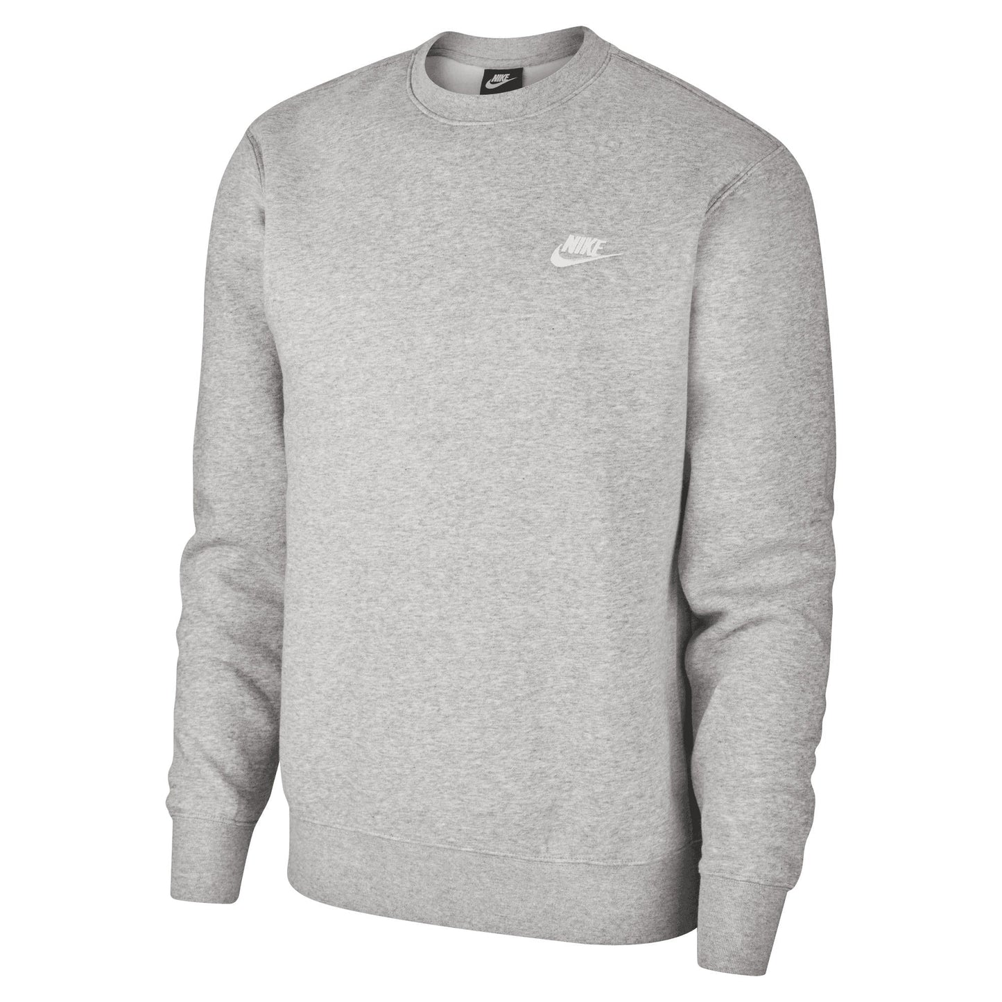 Nike Club Crew Sweatshirt Brushed Fleece Soft Comfort Embroidered Logo