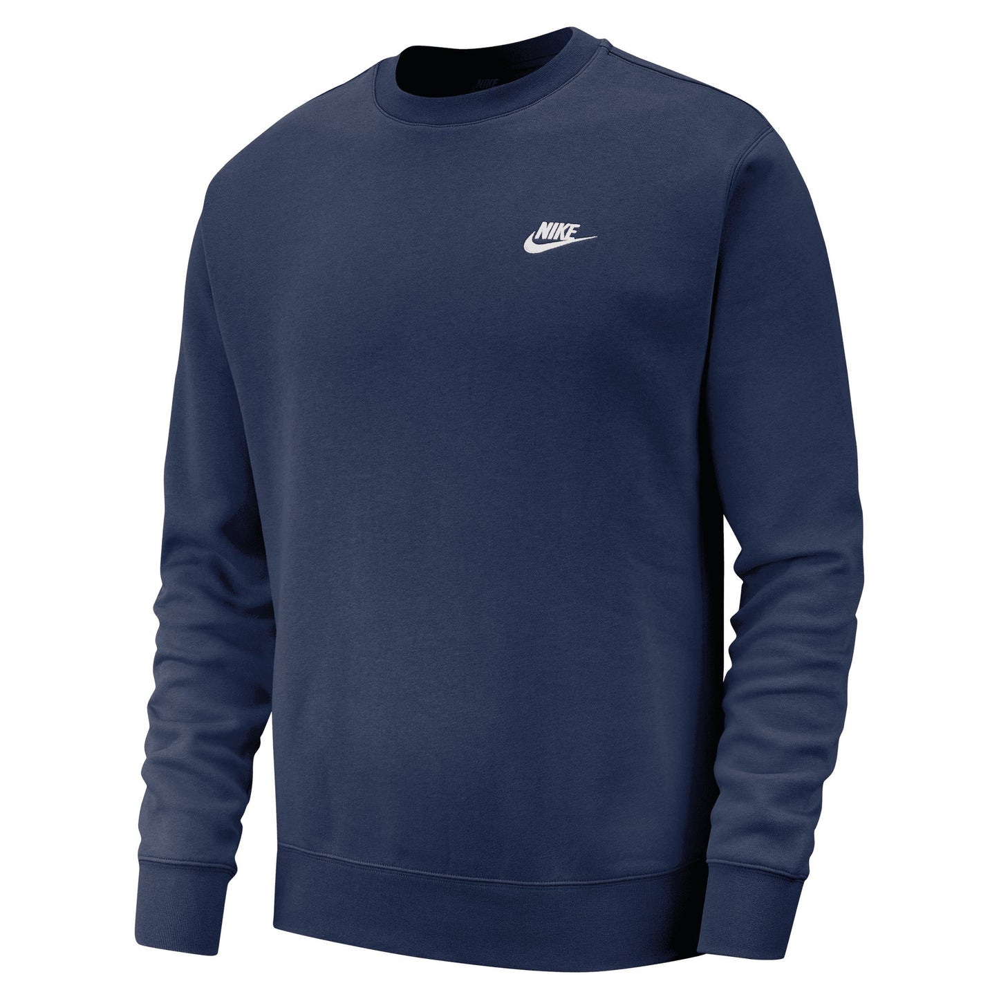 Nike Club Crew Sweatshirt Brushed Fleece Soft Comfort Embroidered Logo