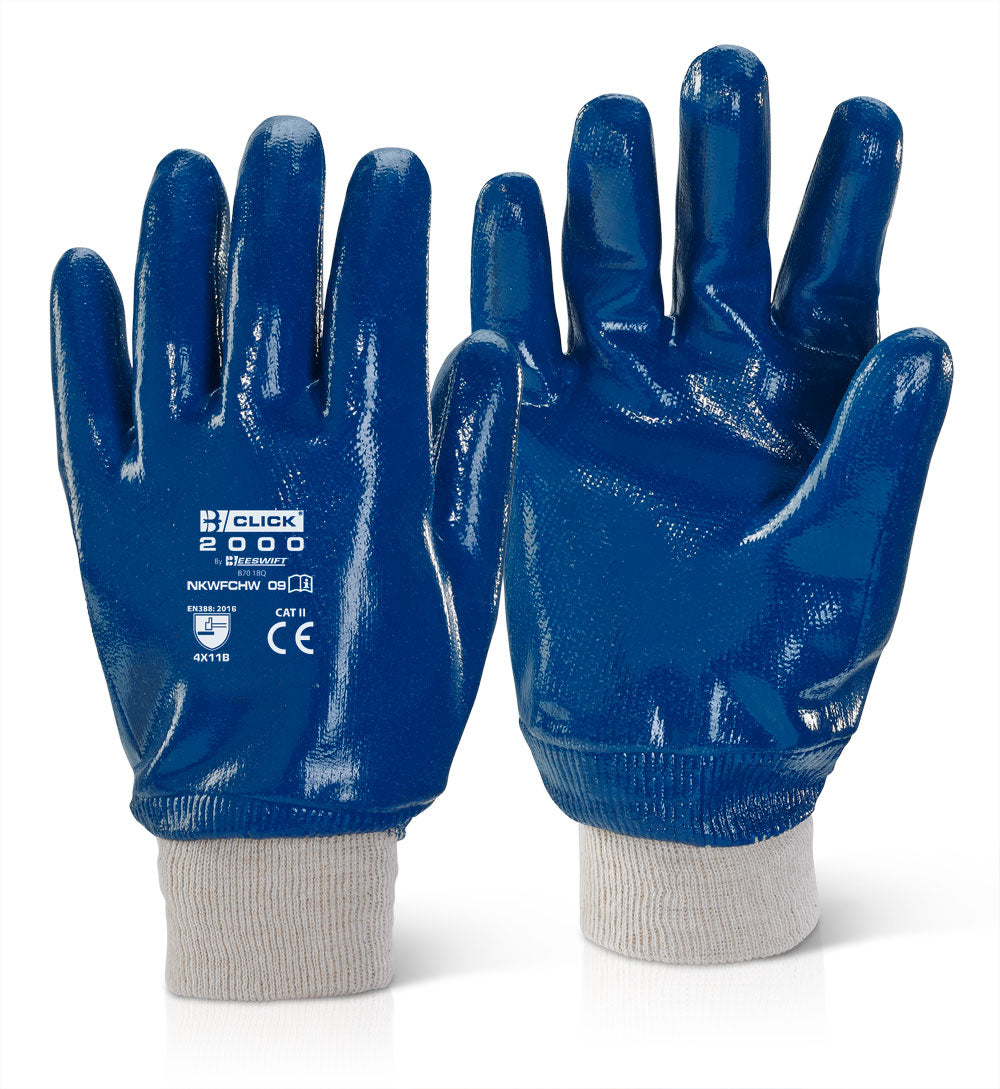 Beeswift Nitrile Coated Gloves with Jersey Liner for Heavy Duty Protection