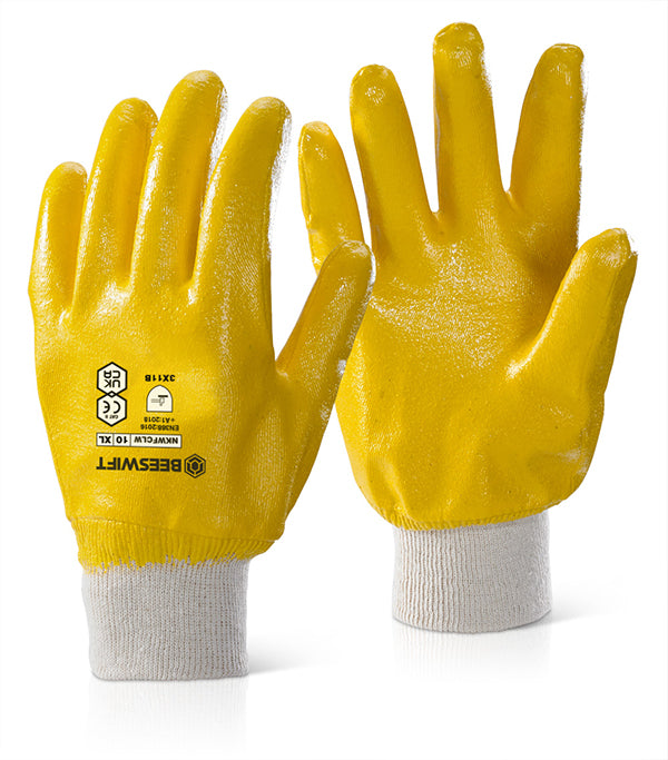 Beeswift Nitrile Gloves PCLWN - Flexible, Abrasion & Cut Resistant, EN388