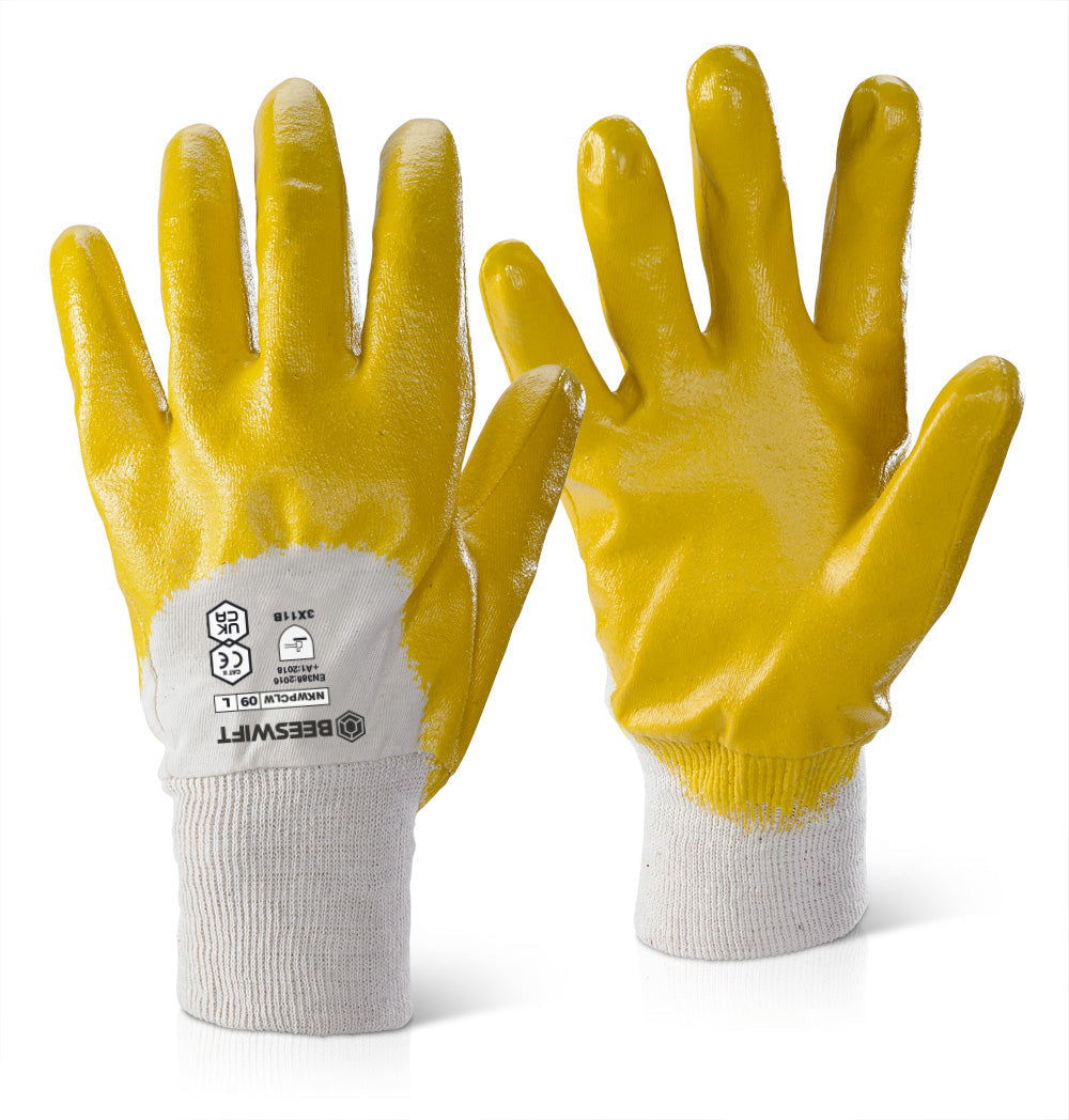 Beeswift Nitrile Gloves PCLWN - Flexible, Abrasion & Cut Resistant, EN388