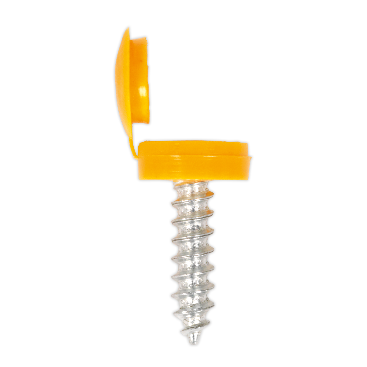 Sealey Numberplate Screws with Flip Caps 4.2 x 19mm Yellow Pack of 50