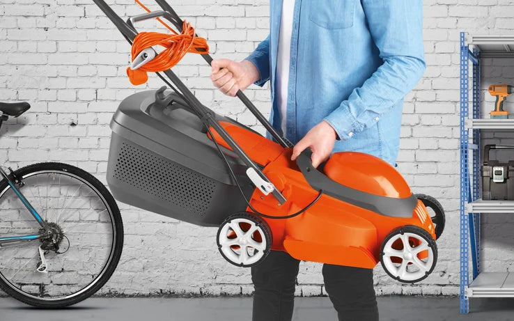 FLYMO EasiStore 300R Lightweight Electric Lawnmower 1200W 30cm with Grassbox