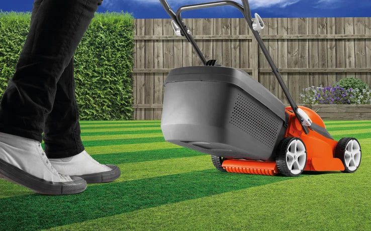 FLYMO EasiStore 300R Lightweight Electric Lawnmower 1200W 30cm with Grassbox