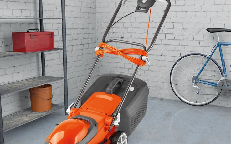 FLYMO EasiStore 340R Electric Lawnmower 1400W 34cm Compact with Grassbox