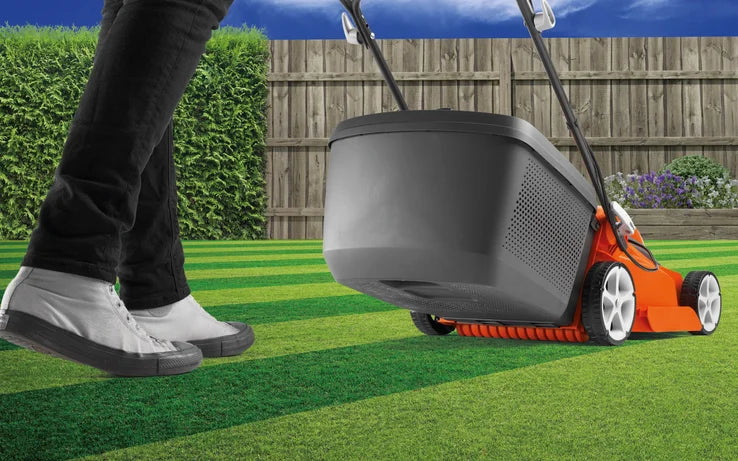 Flymo EasiStore 380R Rotary Lawnmower 1600W 38cm with Rear Roller & Grassbox
