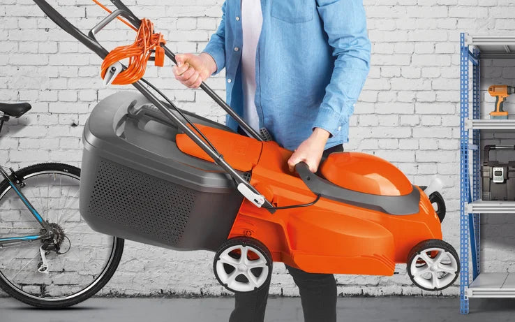 Flymo EasiStore 380R Rotary Lawnmower 1600W 38cm with Rear Roller & Grassbox