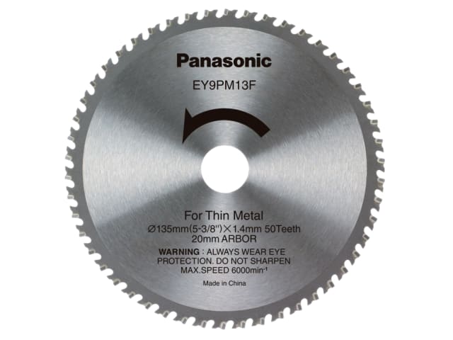 Panasonic EY9PM13F32 TCT Blade 135mm x 20mm 50 Teeth for Metal Cutting