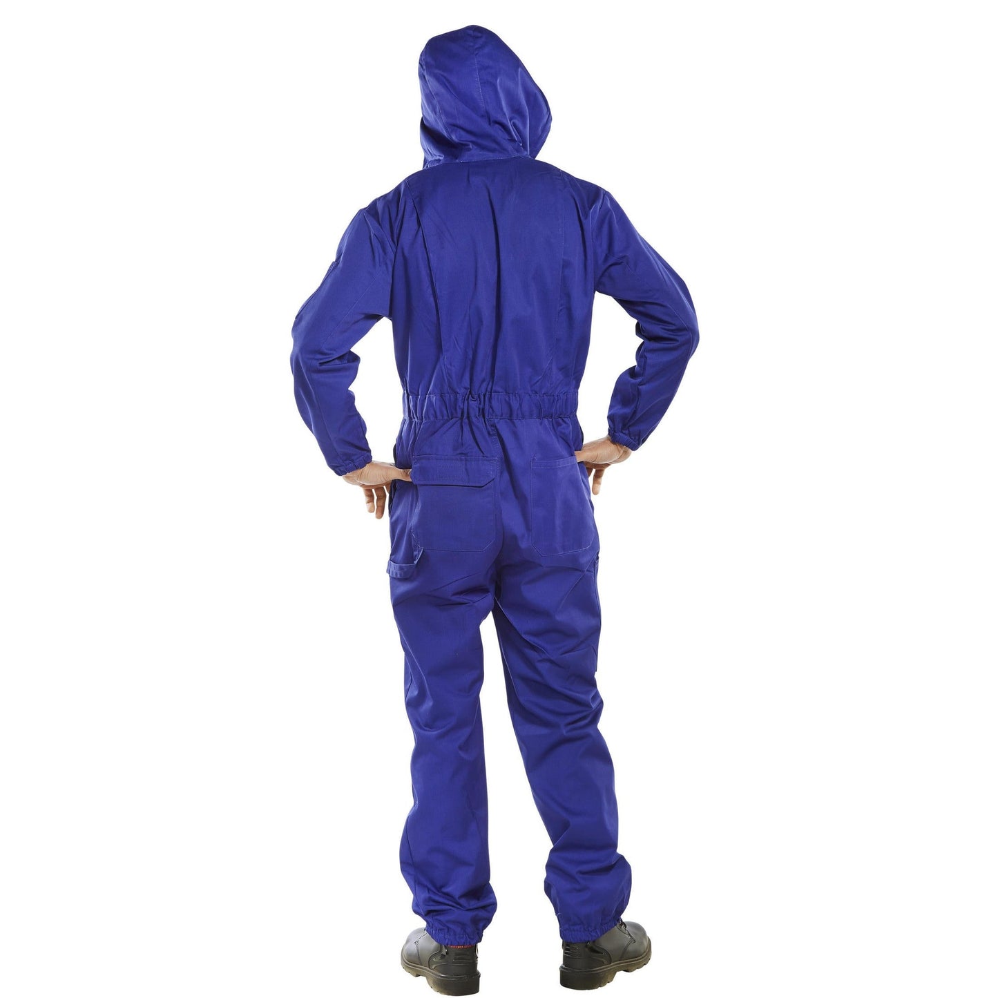Beeswift Super Click Hooded Boiler Suit Royal Blue with Pockets and Drawcord
