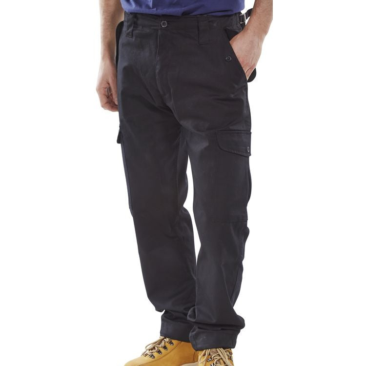 Beeswift Click PC Combat Trousers Poly Cotton Adjustable Clips 6 Pockets