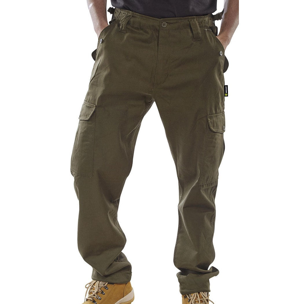 Beeswift Click PC Combat Trousers Poly Cotton Adjustable Clips 6 Pockets