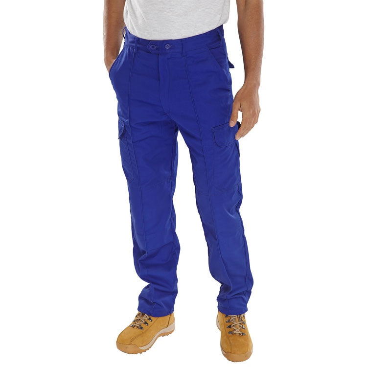 Beeswift Super Click PC Trousers Poly Cotton Cargo Workwear with Pockets