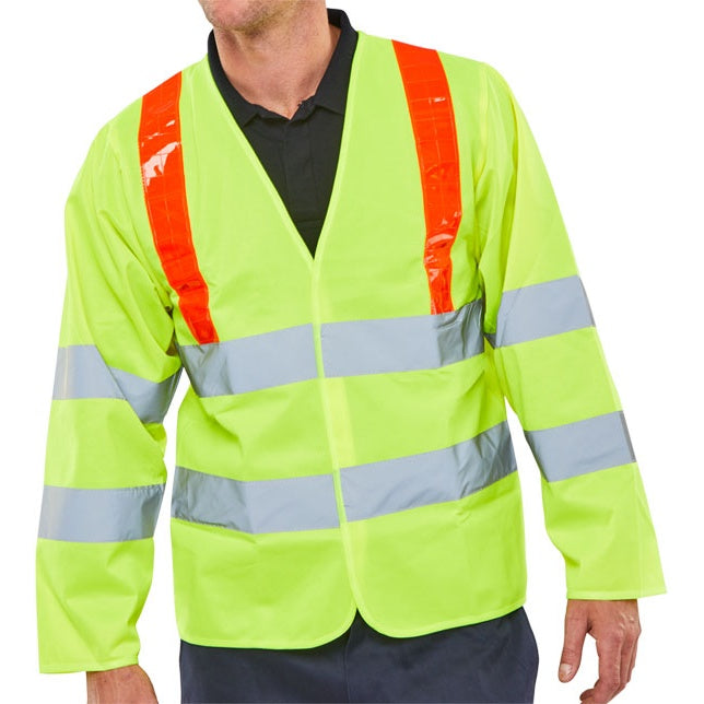 Beeswift Bseen Class 3 Reflective Jerkin EN ISO 20471 Hook and Loop Fastening