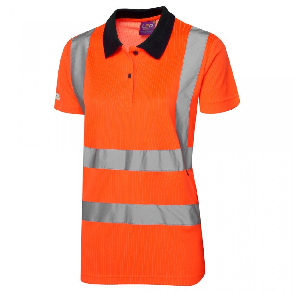 Leo Workwear EcoViz Comfort Women's Polo Shirt Hi-Vis UV Protection XS-6XL