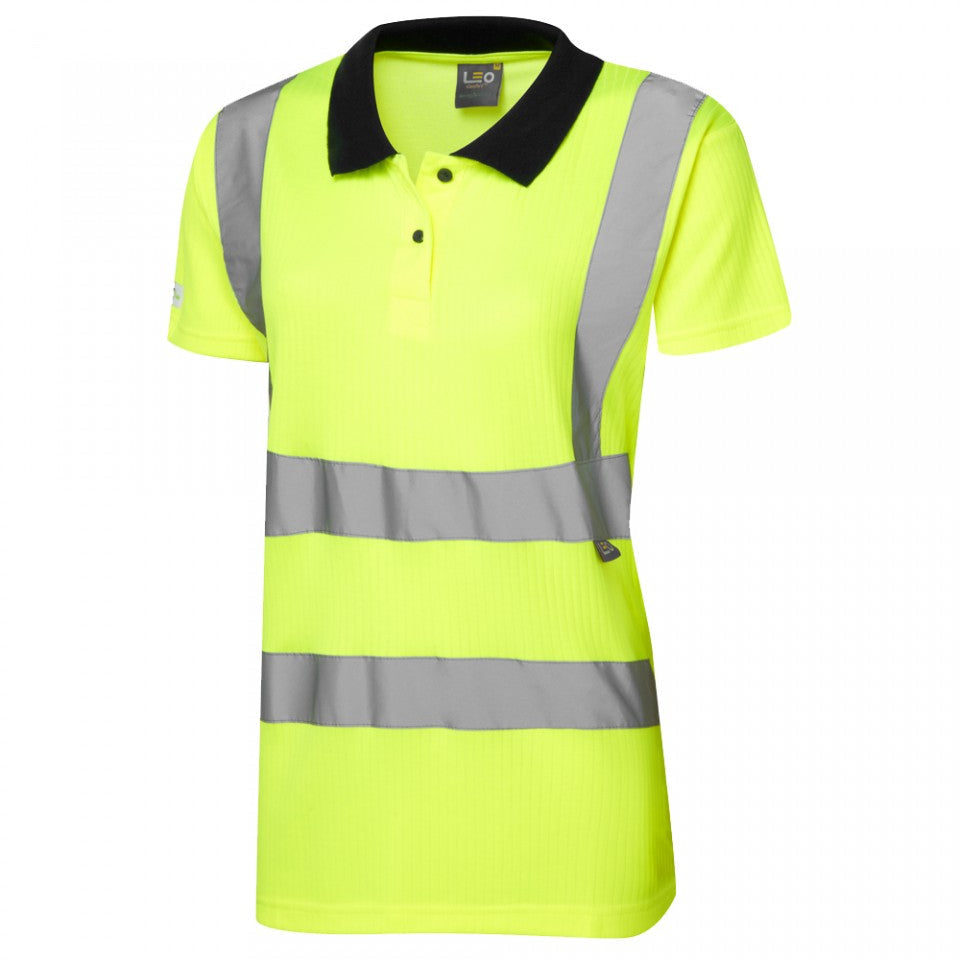 Leo Workwear EcoViz Comfort Women's Polo Shirt Hi-Vis UV Protection XS-6XL