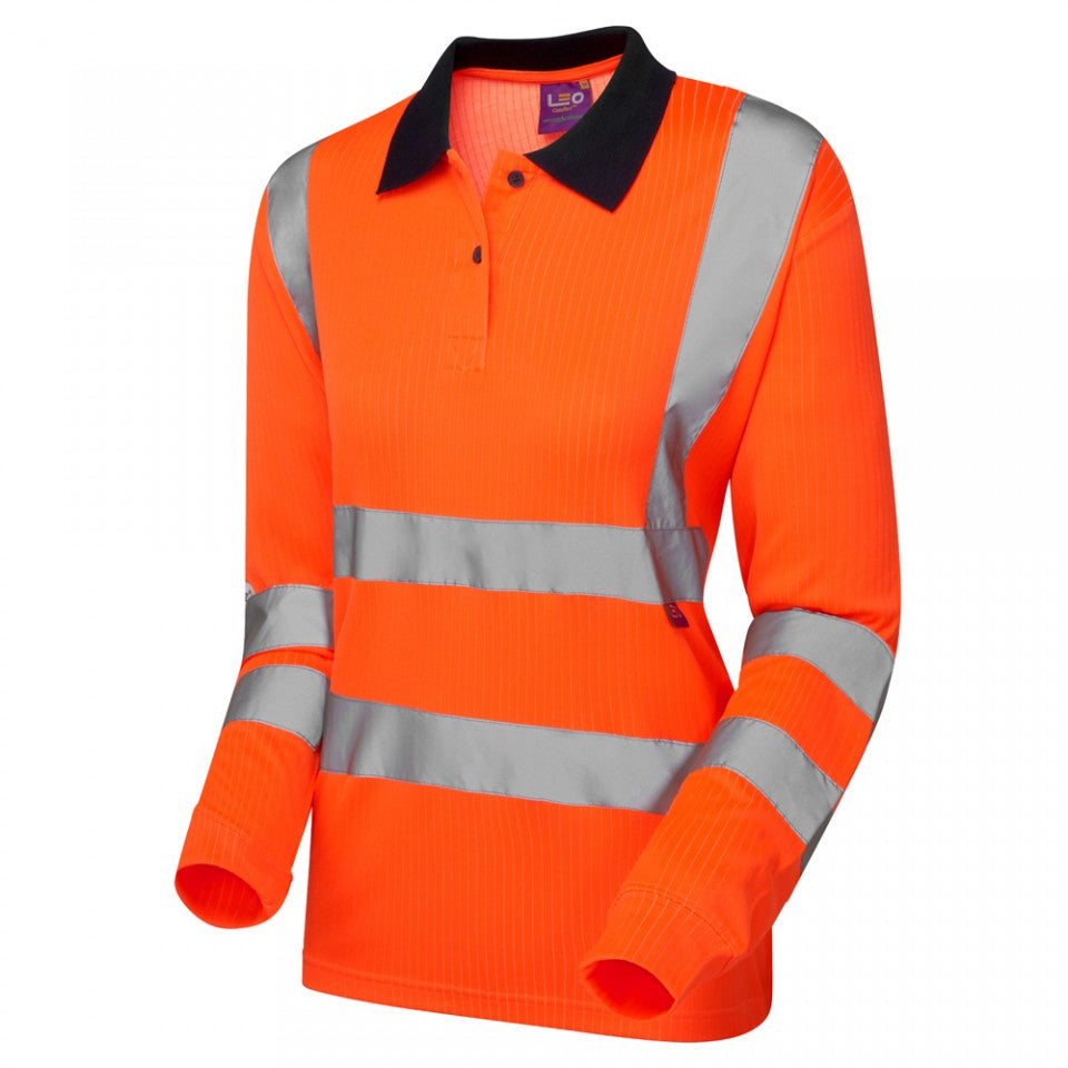 Leo Workwear EcoViz Comfort Women's Polo Shirt Hi-Vis Bamboo XS-6XL