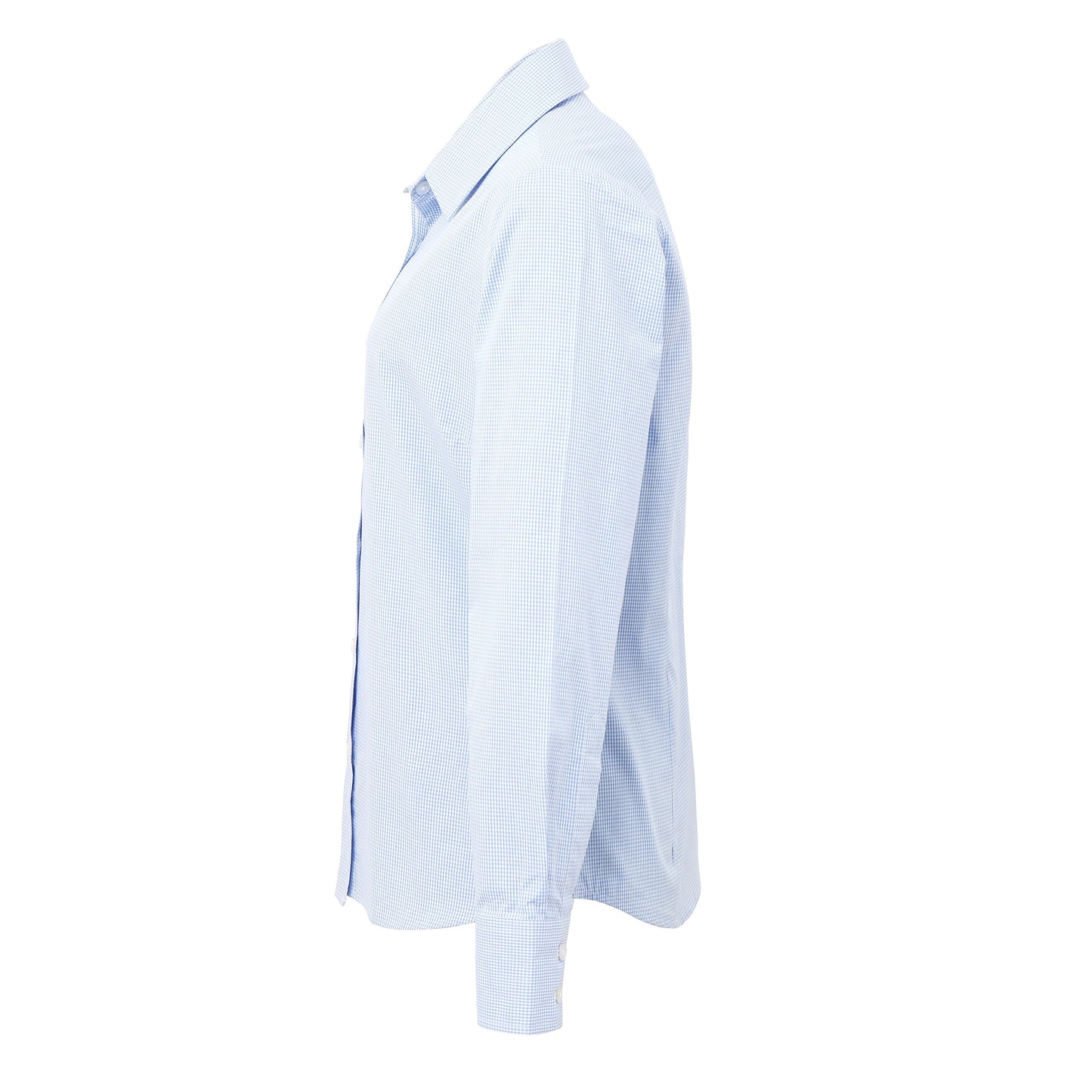 Premier Women's Long Sleeve Gingham Cotton Shirt Soft Collar Fitted Blouse