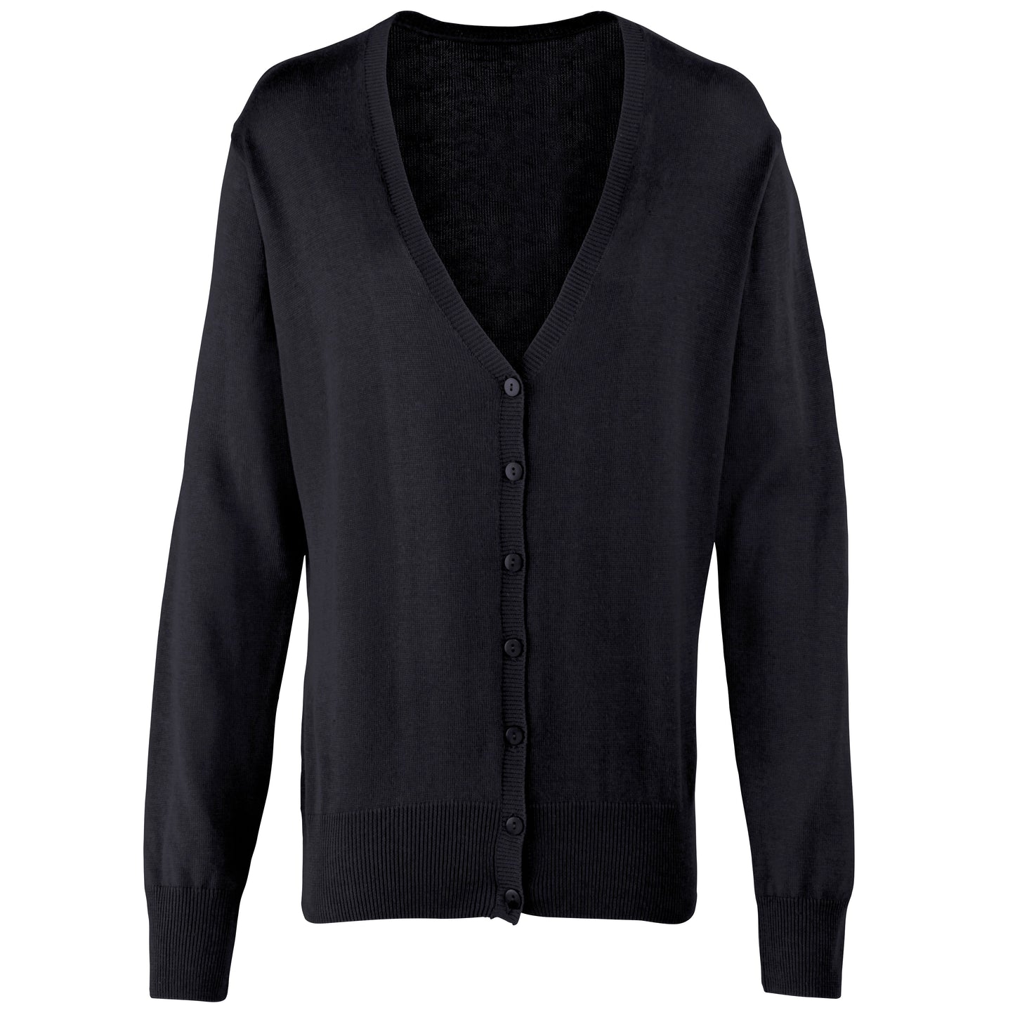 Premier Women's V-Neck Button-Through Knitted Cardigan Long Sleeve Soft Yarn