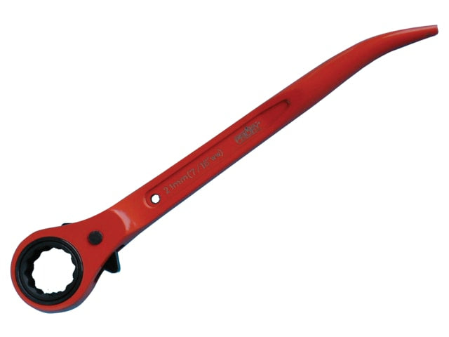 Priory 601 Short Ratchet Podger Spanner 21mm Bi-Hex High-Vis Steel Tool