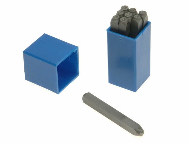 Priory 180 3.0mm Number Punch Set 0-9 Metal Marking Tools in Plastic Box