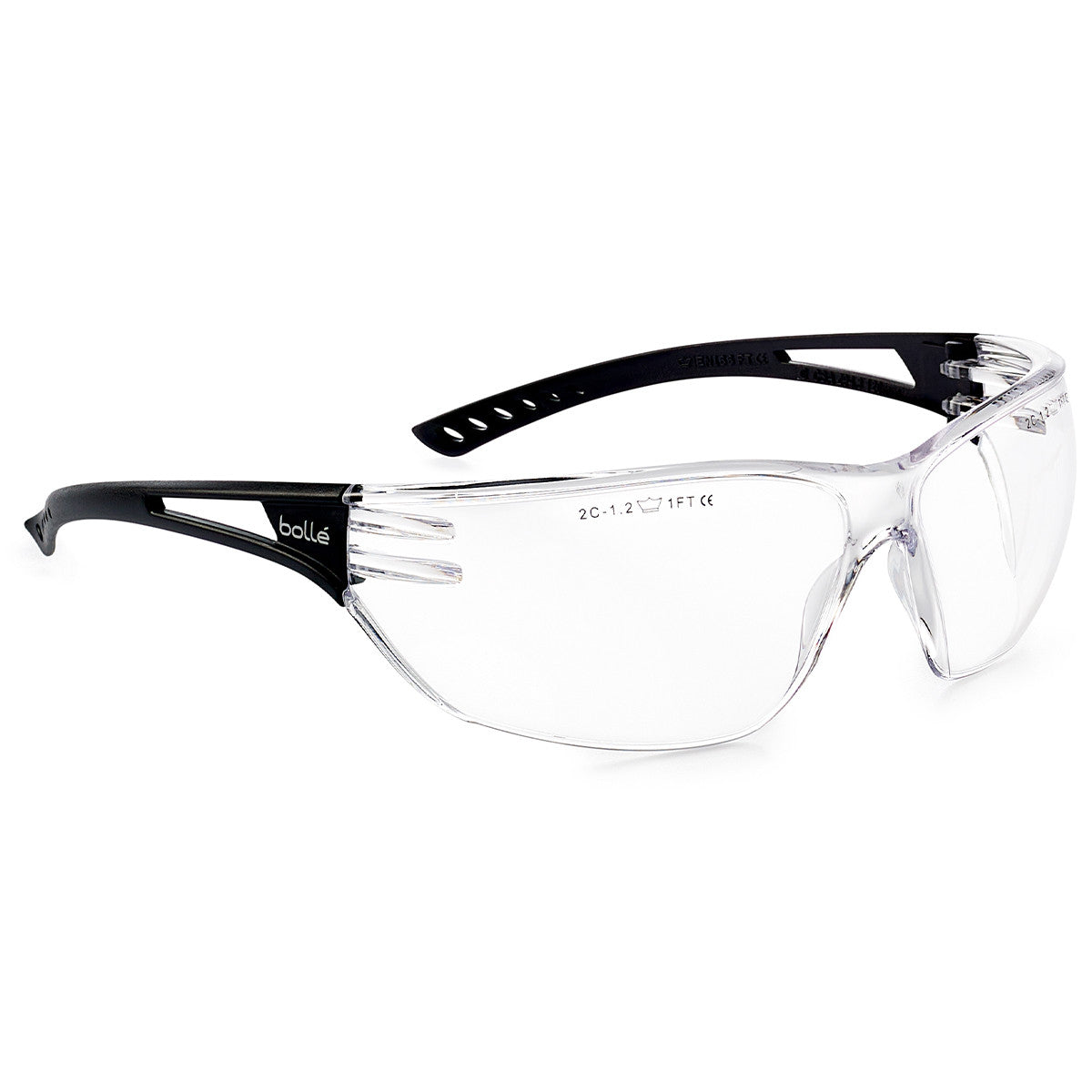BollÃ© Safety Slam Clear Safety Glasses Ultra Wrap-Around Fit Comfortable Vision