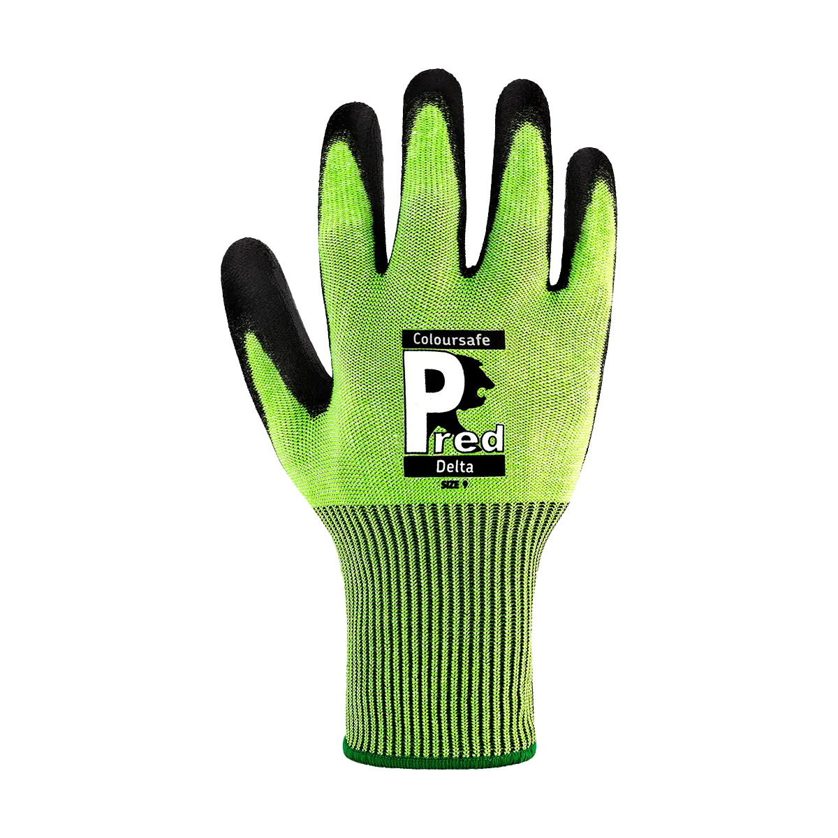 Predator Delta Gloves Green PU Coated EN388 4X42D Sizes XS to XXL