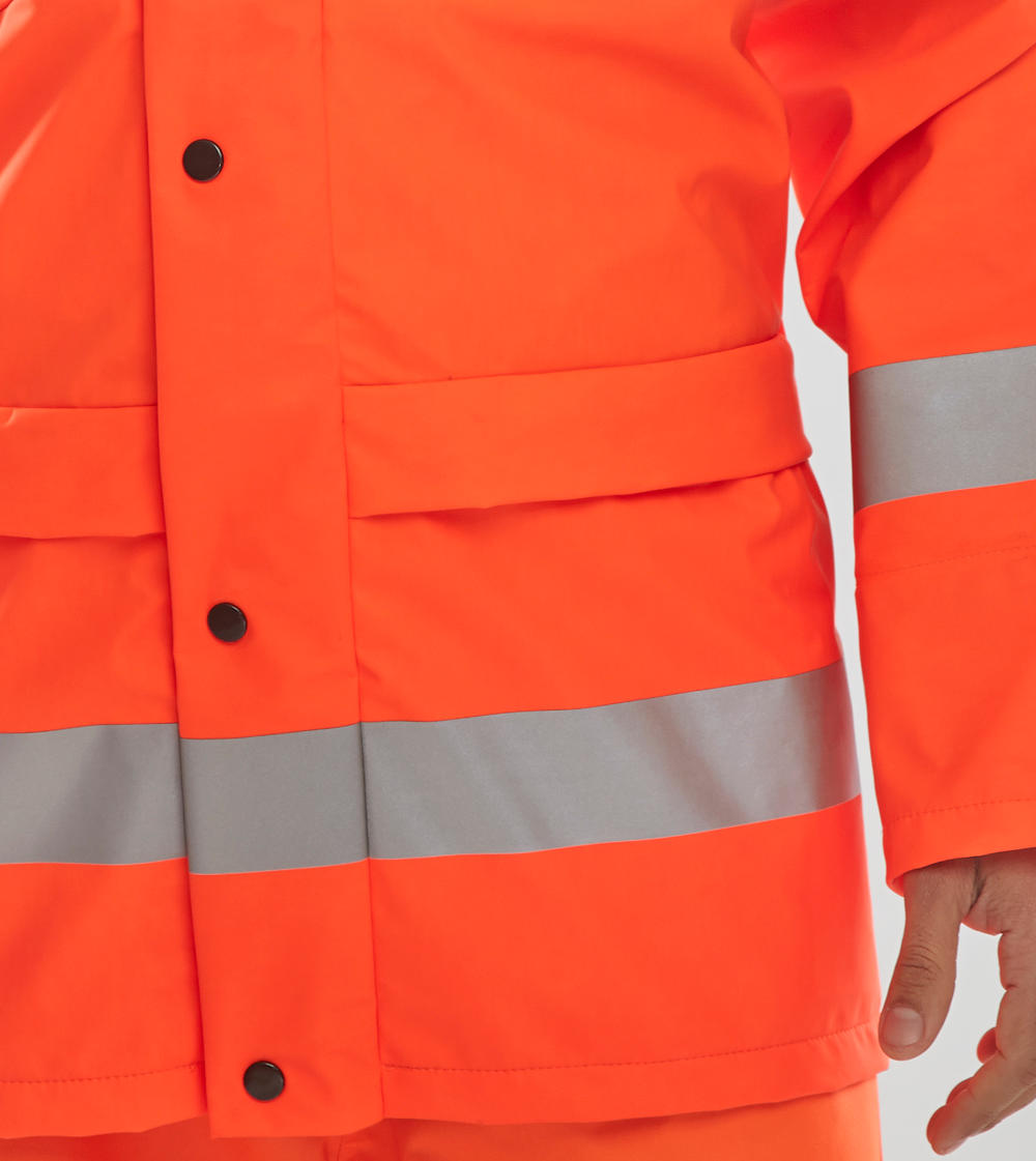 Beeswift Bseen PU Jacket 471 High Visibility Waterproof Breathable EN ISO 20471