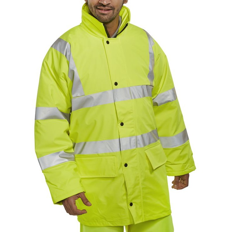 Beeswift Breathable Lined Jacket High Visibility Saturn Yellow EN ISO 20471