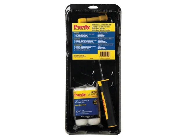 Purdy White Dove Jumbo Mini Kit 114mm Roller Sleeves Frame Heavy-Duty Tray