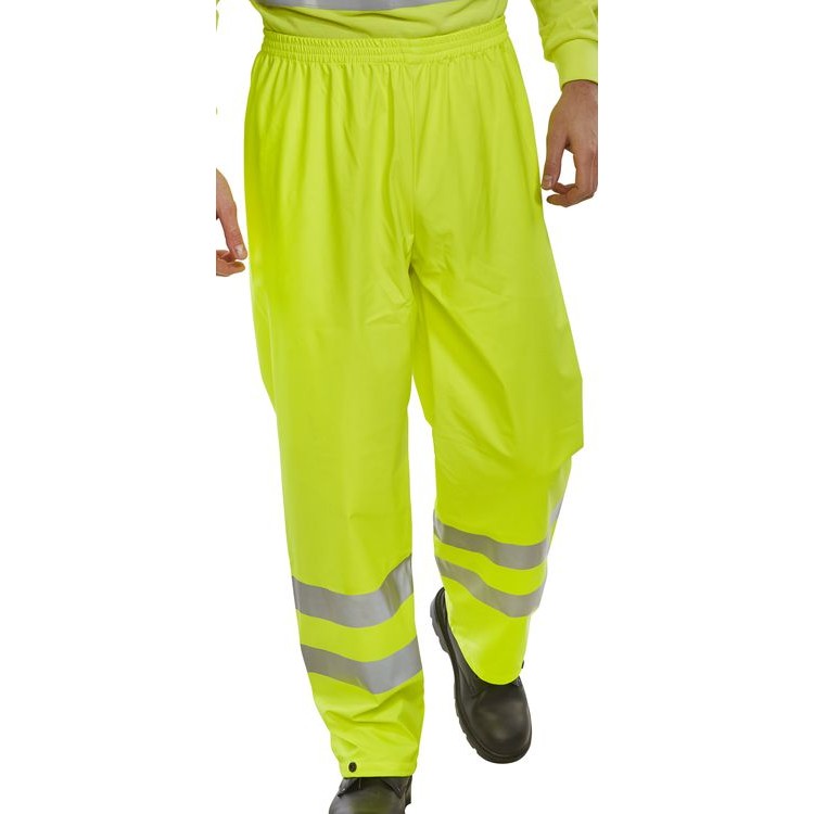Beeswift Bseen PU Overtrousers Waterproof Lightweight Workwear Safety Gear