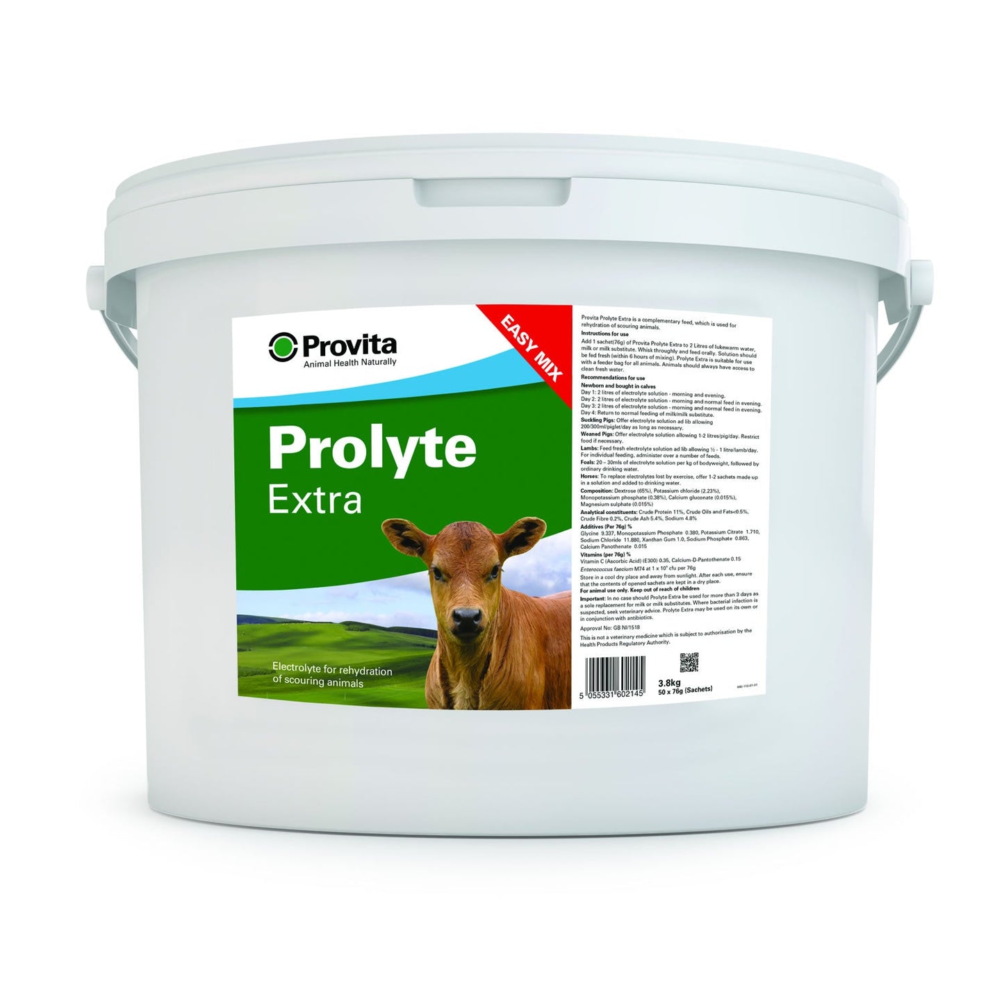 Provita Prolyte Extra Oral Powder Electrolyte for Calves Gut Health