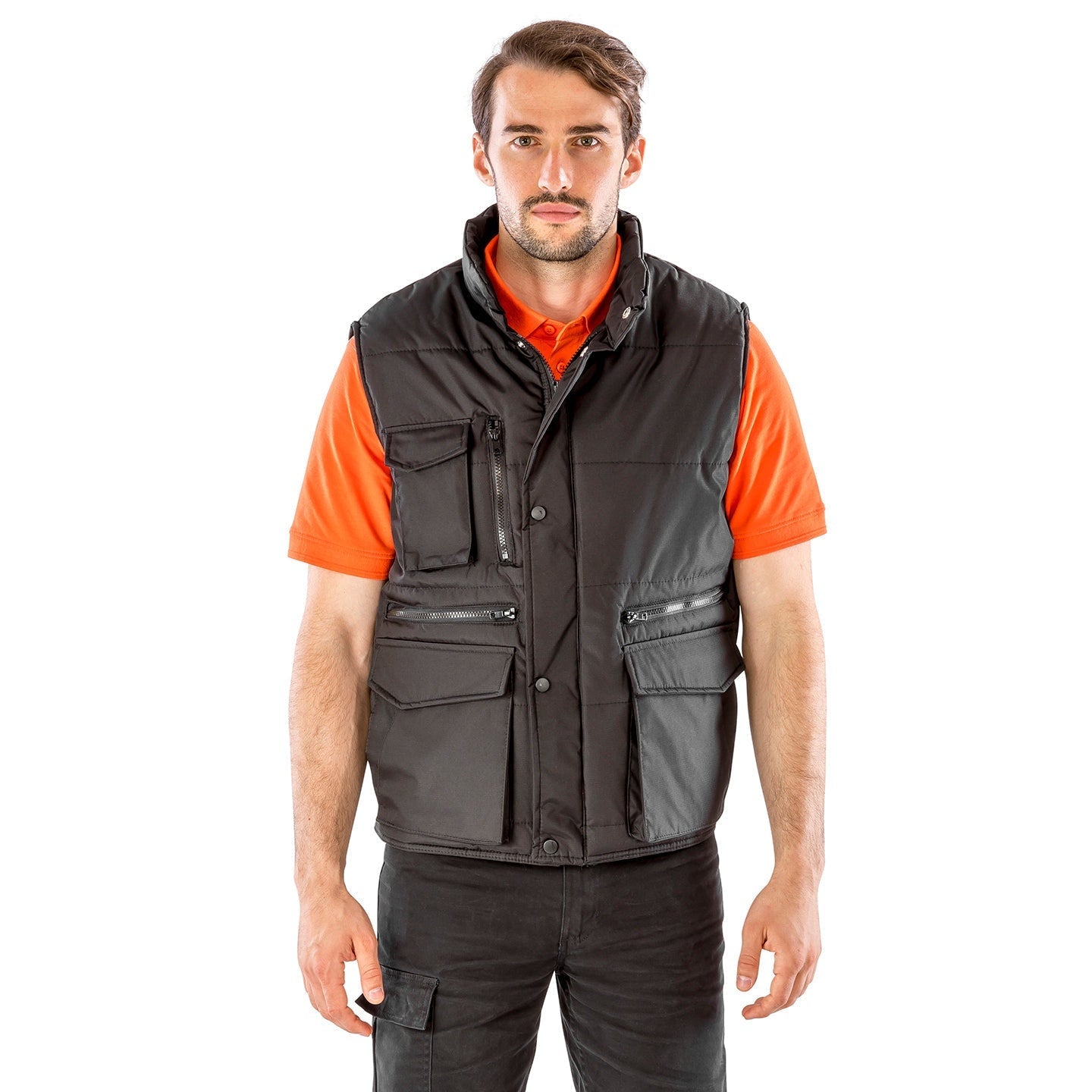 Result Workguard Lance Weatherproof Bodywarmer with 9 Pockets, Windproof