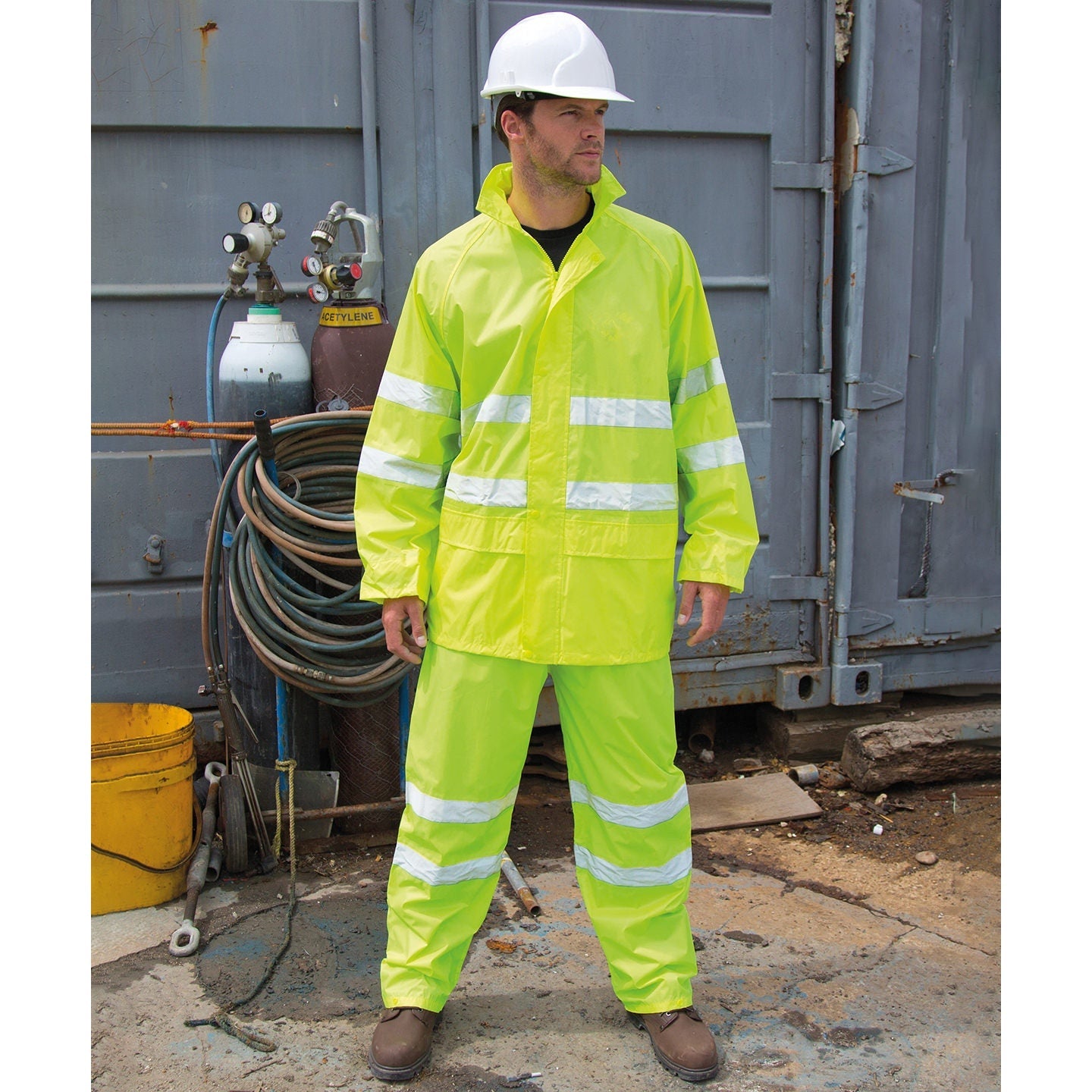 Result Safeguard High-Viz Waterproof Suit Windproof Reflective Workwear XS-4XL